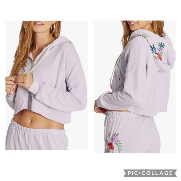 WILDFOX Wildflowers Kinley Full Zip Hoodie Size Medium - Picture 1 of 8